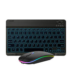 10 Inch RGB Colorful Backlit Bluetooth Keyboard And Mouse Set For Mobile Phone / Tablet, Black, White