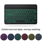 10 Inch RGB Colorful Backlit Bluetooth Keyboard And Mouse Set For Mobile Phone / Tablet, Black, White
