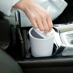 Desktop Plastic Rocker Cover Car Storage Round Barrel Car Tissue Trash Can