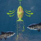 Double Hooks ISEAMA Explosive Hook Bighead Carp Feeder for Hand Rod & Throwing Rod, Size: 6, 6, 7, 8, 9, 10, 11, 12, 13, 14
