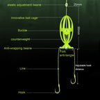 Double Hooks ISEAMA Explosive Hook Bighead Carp Feeder for Hand Rod & Throwing Rod, Size: 6, 6, 7, 8, 9, 10, 11, 12, 13, 14