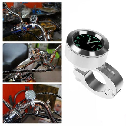 Motorcycle Bike Modified Handlebar Clock Watch, White, Black