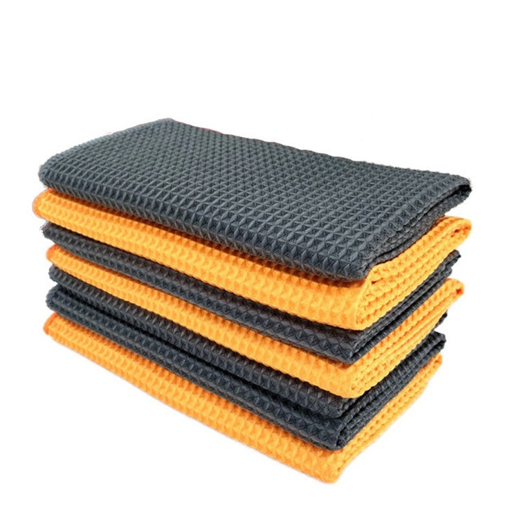 Pineapple Lattice Microfiber Lint-free Absorbent Honeycomb Car Washing Towel, 40x40cm