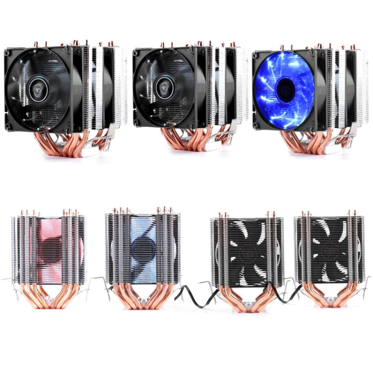 Desktop Computer 6 Copper Tube CPU Radiator Super Quiet, 6 Tube PWM Single Fan, 6 Tube PWM Double Fan, 6 Tube Without Light 3-pin Single Fan, 6 Tube Without Light 3-pin Double Fan, 6 Tube Red Light 3-pin Single Fan, 6 Tube Blue Light 3-pin Single Fan  ...