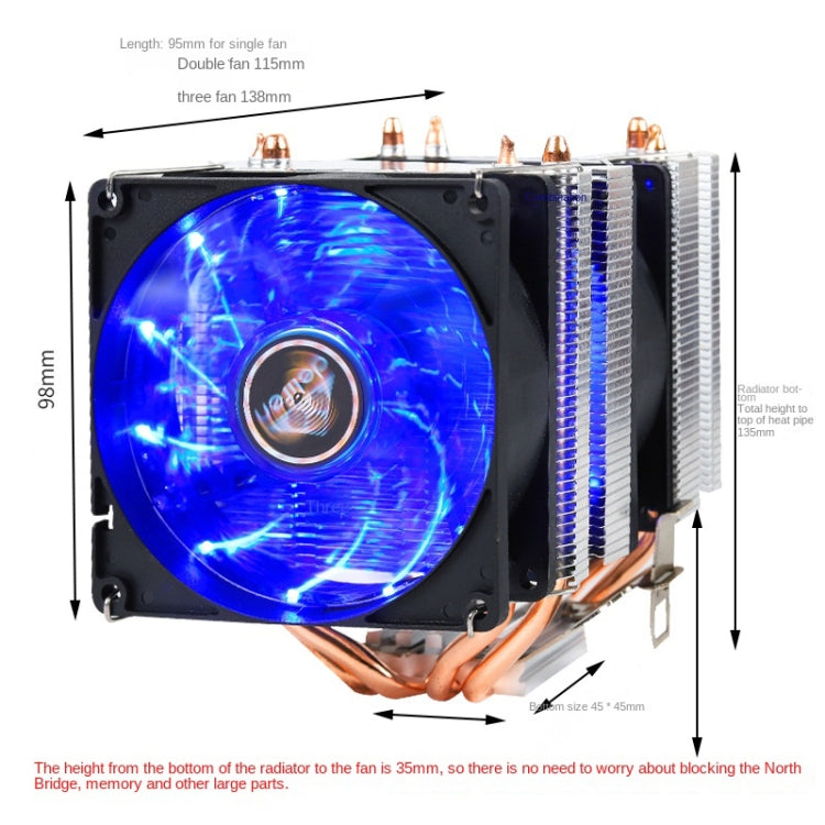 Desktop Computer 6 Copper Tube CPU Radiator Super Quiet, 6 Tube PWM Single Fan, 6 Tube PWM Double Fan, 6 Tube Without Light 3-pin Single Fan, 6 Tube Without Light 3-pin Double Fan, 6 Tube Red Light 3-pin Single Fan, 6 Tube Blue Light 3-pin Single Fan  ...