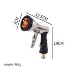 Electroplating Multifunctional High-pressure Water Gun 9 Function Front Trigger Car Wash Water Gun, 9 Function Front Trigger