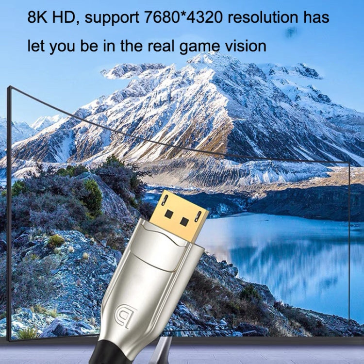 1.4 Version DP Cable Gold-Plated Interface 8K High-Definition Display Computer Cable OD6.0MM 30AWG With Nylon Mesh, 1m, 1.5m, 2m, 3m, 5m