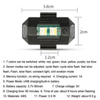 3pcs M1 Vibration Sensing Motorcycle Bicycle Aircraft Explosion Lights Cruise Flashing Anti-rear-end Collision Light, 7 Colors M1 Vibration Sensing