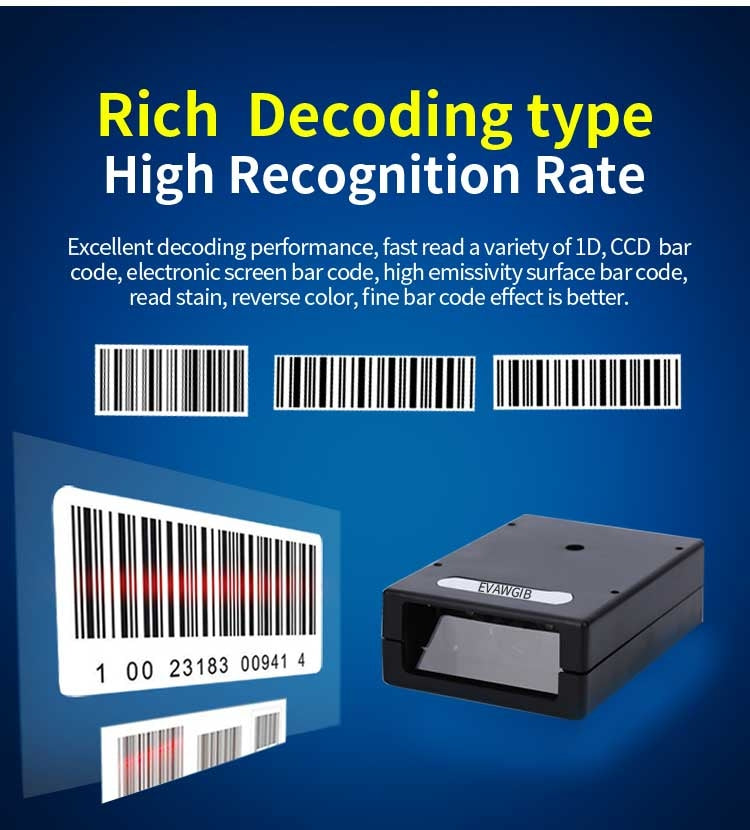 EVAWGIB DL-X720 Red Light 1D Barcode Scanning Recognition Engine, 1D Red Light USB Interface, 1D Red Light RS232 Interface, 1D Red Light TTL Interface