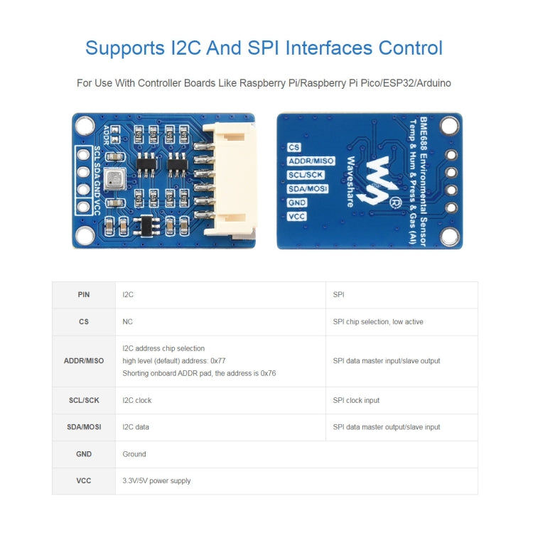 Environmental Sensor Supports Temperature / Humidity / Barometric Pressure / Gas Detection, BME680, BME688