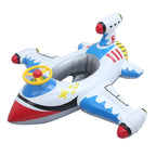 Children Thickened Inflatable Airplane Shape Seat Mount Swimming Ring, Airplane(Blue), Airplane(White)