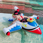 Children Thickened Inflatable Airplane Shape Seat Mount Swimming Ring, Airplane(Blue), Airplane(White)