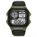 SYNOKE 9619B Nylon Canvas Strap Luminous Waterproof Digital Watch, Green Head Green Belt, Green Head Black Belt, Black Head Black Belt, Black Head Green Belt