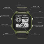 SYNOKE 9619B Nylon Canvas Strap Luminous Waterproof Digital Watch, Green Head Green Belt, Green Head Black Belt, Black Head Black Belt, Black Head Green Belt