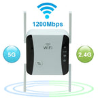 KP1200 1200Mbps Dual Band 5G WIFI Amplifier Wireless Signal Repeater, EU Plug, US Plug, AU Plug, UK Plug