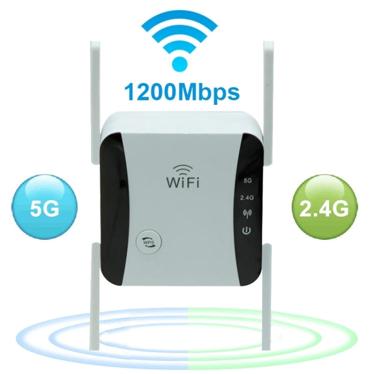 KP1200 1200Mbps Dual Band 5G WIFI Amplifier Wireless Signal Repeater, EU Plug, US Plug, AU Plug, UK Plug