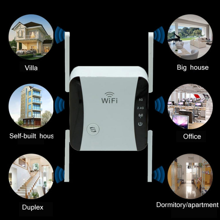 KP1200 1200Mbps Dual Band 5G WIFI Amplifier Wireless Signal Repeater, EU Plug, US Plug, AU Plug, UK Plug