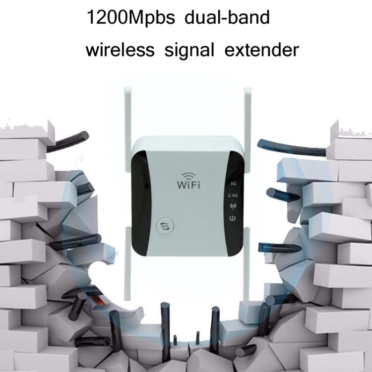 KP1200 1200Mbps Dual Band 5G WIFI Amplifier Wireless Signal Repeater, EU Plug, US Plug, AU Plug, UK Plug