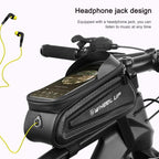 WHEEL UP Hard Shell Bicycle Bag Front Beam Bag Mountain Bike mobile Phone Touch Screen Tube Bag Riding Equipment, White reflective models, Colorful reflective models