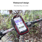 WHEEL UP Anti-splashing Touch Screen Bicycle Mobile Phone Bag Mountain Bike Front Beam Bag Riding Handlebar Bag, Black, Black and Red, 010 Chinese Elements, Twist Section-Black, Ball Pattern Section-Black