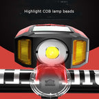 Front Light (With Fog Light) & Horn & Speedometer  Multifunctional Bicycle Mountain Bike Headlight, Code Watch (Blue), Code Watch (Red), Code Watch (Black)