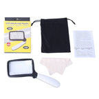 2X Handheld Folding Five LED Lights For Elderly People Reading Newspapers HD Acrylic Optical Lens Magnifying Glass, Folding With LED Lights