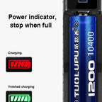 10 PCS USB 18650 Battery Single Slot Holder Charger with Flashlight Function