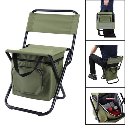 Outdoor Folding Chair with Storage Bag & Backrest & Heat Preservation Function, Outdoor Folding Chair