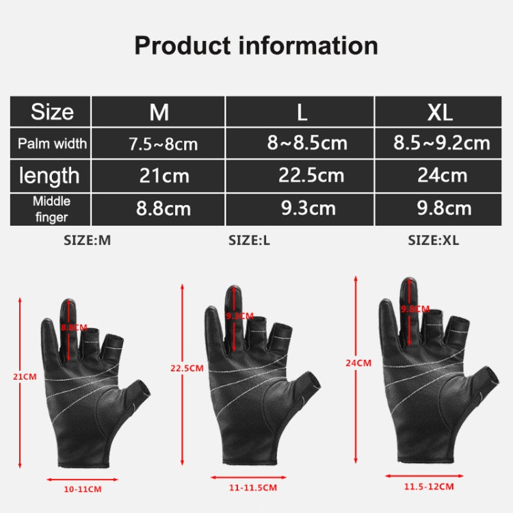 Kyncilor A0062 Outdoor Camping Three-finger Gloves Antiskid Sports Fishing Gloves, M, L, XL