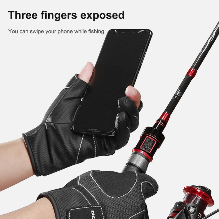 Kyncilor A0062 Outdoor Camping Three-finger Gloves Antiskid Sports Fishing Gloves, M, L, XL