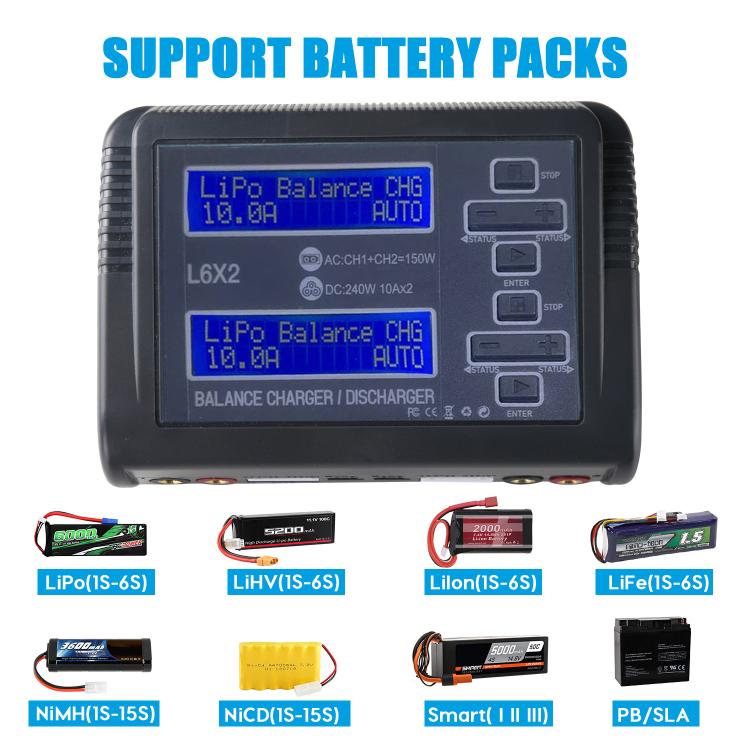 HTRC C240 Balanced Lithium Battery Charger Remote Control Airplane Toy Charger, US Plug, EU Plug