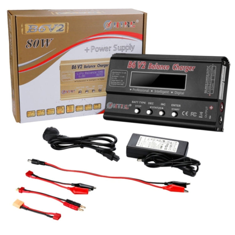 HTRC B6 V2 Balance Charger Intelligent Model Airplane Lithium Battery Charger,, EU Plug, US Plug, UK Plug, AU Plug