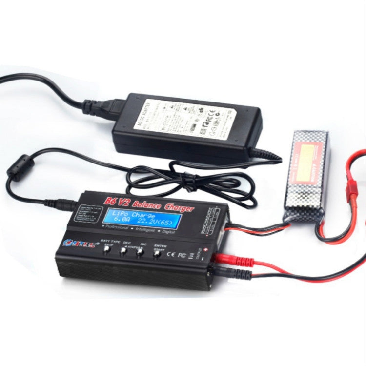HTRC B6 V2 Balance Charger Intelligent Model Airplane Lithium Battery Charger,, EU Plug, US Plug, UK Plug, AU Plug