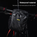 Rhinowalk Bicycle Front Bag Waterproof Handlebar Bag Folding Bike Front Bag Large Capacity Riding Bag, Matt Black, Carbon Fiber Pattern