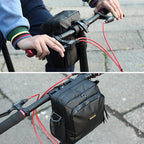 Rhinowalk Bicycle Front Bag Waterproof Handlebar Bag Folding Bike Front Bag Large Capacity Riding Bag, Matt Black, Carbon Fiber Pattern