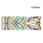 Portable Printed Non-slip Environmental Protection Yoga Mat Drape, Size: 185 x 63cm, Practitioner, Tibetan Green Lotus, Huilongqing, Mandolin, Green Lucky Elephant, Red Heart Lotus, Saint Golden Wolf, Sacred Heart Lotus, Century Lotus, Powder Bit Line ...