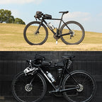 Rhinowalk Bicycle Front Tube Bag Waterproof Mobile Phone Touch Screen Multi-function Bicycle Handlebar Bag, Carbon Fiber Black, Matt Black