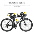 Rhinowalk Bicycle Front Tube Bag Waterproof Mobile Phone Touch Screen Multi-function Bicycle Handlebar Bag, Carbon Fiber Black, Matt Black