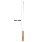 Stainless Steel Barbecue Skewers Barbecue Fork U-shaped Barbecue Fork, Spec: 6pcs + 2  Sweeps, 6 PCS and 2 sweeps in color box, 6 PCS, 4 PCS