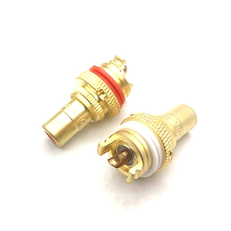 4 PCS CMC Copper RCA Female Audio Power Amplifier AV Audio Lotus Socket Terminal, Sand Gold Plated, Copper Plated, Rhodium Plated
