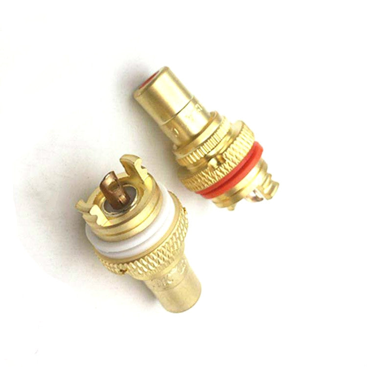 4 PCS CMC Copper RCA Female Audio Power Amplifier AV Audio Lotus Socket Terminal, Sand Gold Plated, Copper Plated, Rhodium Plated