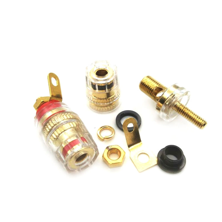 10 PCS / 5 Pairs Crystal Transparent Binding Post Audio Engineering Panel Speaker Socket 4mm Banana Socket