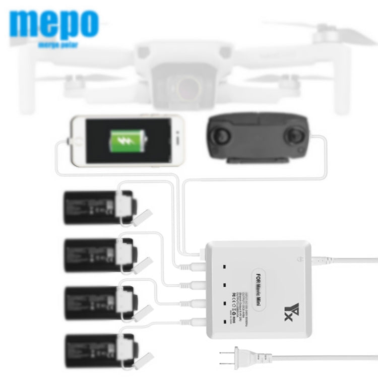 For DJI Mavic Mini Charger Battery USB 6 in 1 Hub Intelligent Battery Controller Charger, US Plug, EU Plug, AU Plug, UK Plug