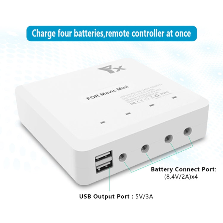 For DJI Mavic Mini Charger Battery USB 6 in 1 Hub Intelligent Battery Controller Charger, US Plug, EU Plug, AU Plug, UK Plug