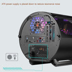 GAMEKM Genki Bomb Personality Gaming Internet Cafe Side Through Gaming Case USB 3.0 Water-cooled Desktop Computer Case, White, Pink, Black