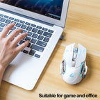 FREEDOM-WOLF X8 2400 DPI 6 Keys 2.4G Wireless Charging Silent Luminous Gaming Mechanical Mouse, X8 White, X8 Black, X8 Metal Grey, X8 Star Black