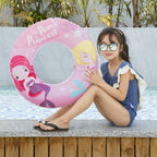 Cartoon Mermaid Pattern Thickened PVC Children Swimming Ring, 60, 70, 80, 90
