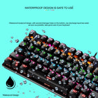 LEAVEN K550 87 Keys Green Shaft Gaming Athletic Office Notebook Punk Mechanical Keyboard, Cable Length: 1.8m, Black, White, Pink, Blue