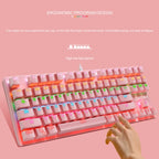 LEAVEN K550 87 Keys Green Shaft Gaming Athletic Office Notebook Punk Mechanical Keyboard, Cable Length: 1.8m, Black, White, Pink, Blue
