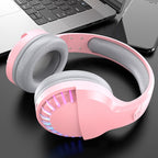 SH33 Bluetooth Wired Dual-mode RGB Headset Mobile Phone Heavy Bass Noise Reduction Gaming Headset, Black, Pink